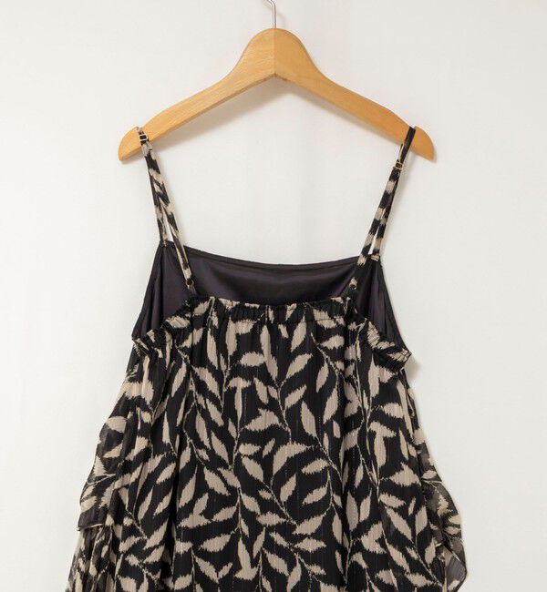 NOLLEY'S「【Import Fabric】ウォッシャブル楊柳リーフ柄ウエストリボンワンピース」|ワンピース|