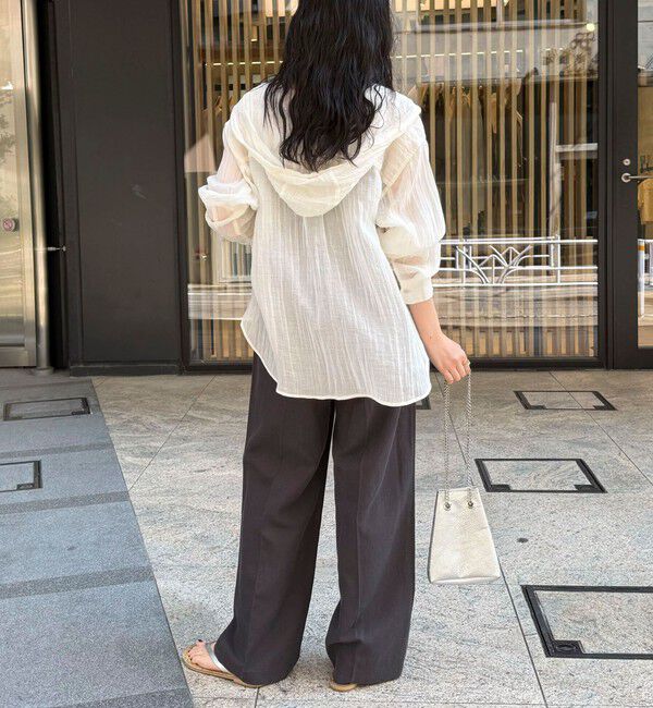 fredy emue「リネン混楊柳フーディシャツ」|シャツ・ブラウス|