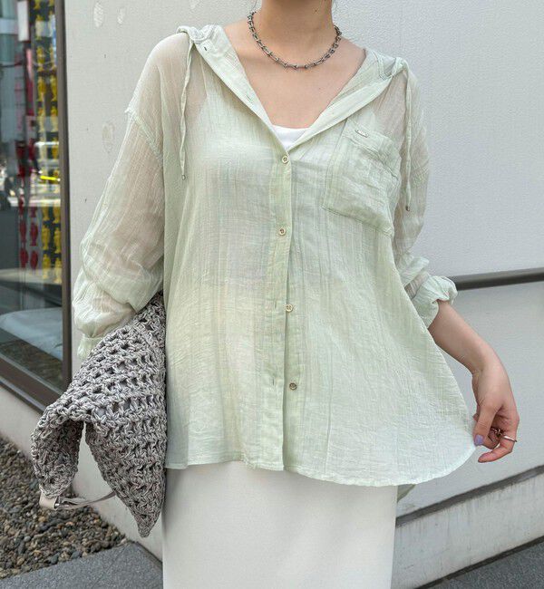 fredy emue「リネン混楊柳フーディシャツ」|シャツ・ブラウス|