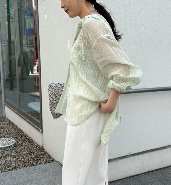 fredy emue「リネン混楊柳フーディシャツ」|シャツ・ブラウス|