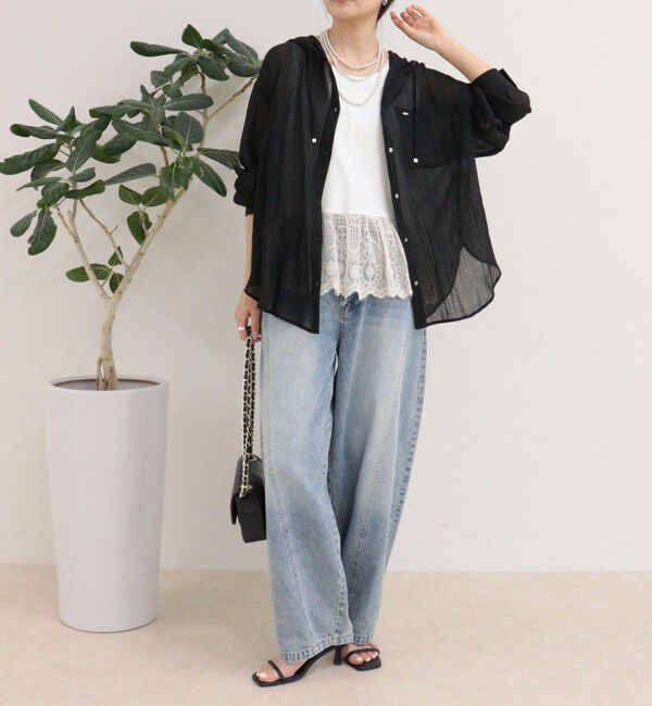 fredy emue「リネン混楊柳フーディシャツ」|シャツ・ブラウス|