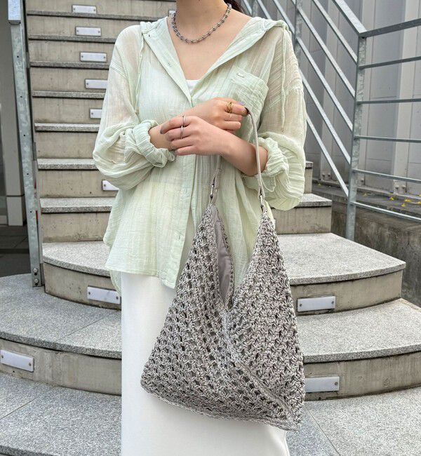 fredy emue「ミックスヤーンペーパー三角バッグ」|ショルダー・メッセンジャー|