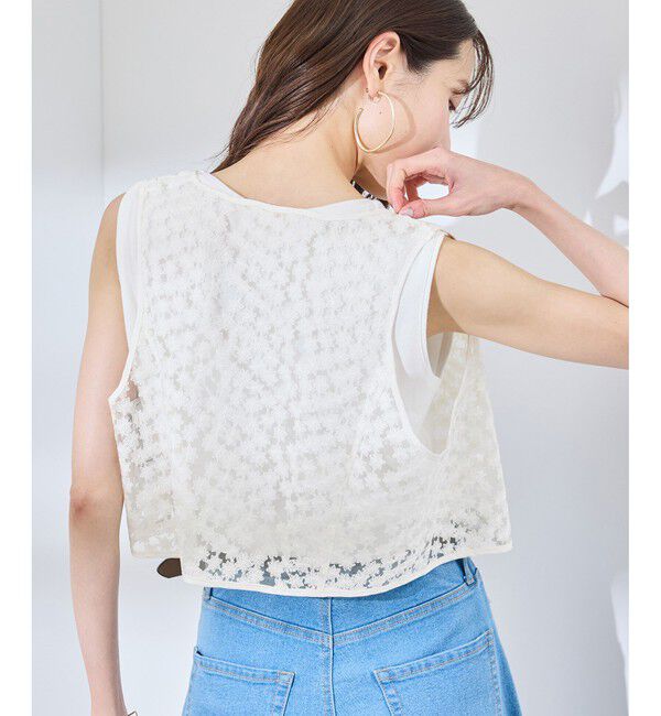 Rope&rsquo;Picnic「フラワーレースベスト」|ベスト・ジレ|