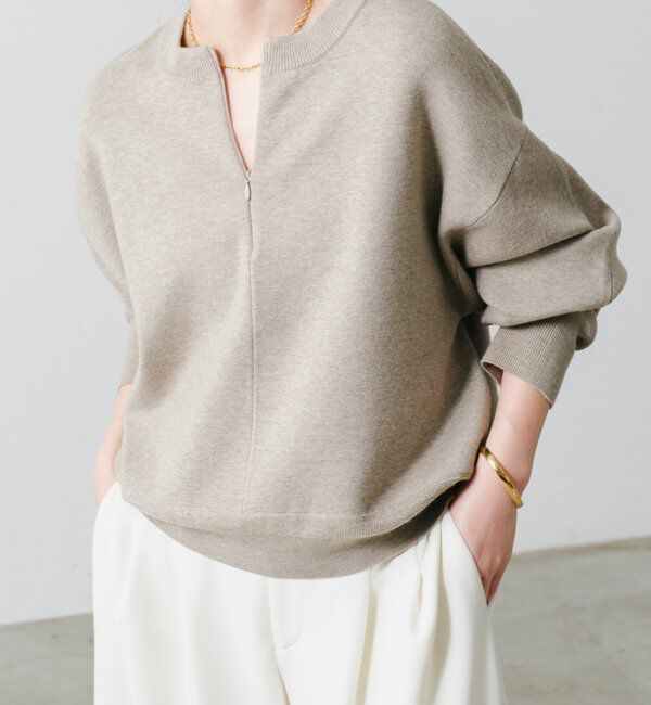  「《総売上数1.6万枚突破！》ジップスウェットライクニット」|ニット・セーター|