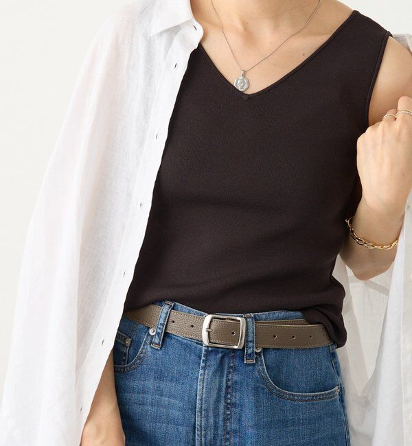  「予約【接触冷感機能付き】クールタッチ2wayニットタンクトップ」|ニット・セーター|ダークブラウン