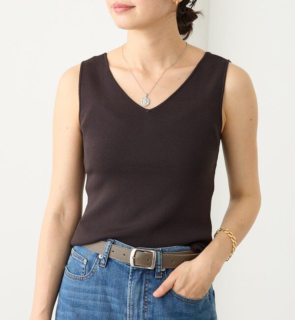  「予約【接触冷感機能付き】クールタッチ2wayニットタンクトップ」|ニット・セーター|