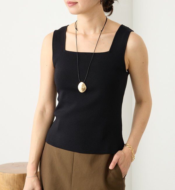  「予約【接触冷感機能付き】クールタッチ2wayニットタンクトップ」|ニット・セーター|