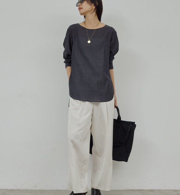  「【手洗い可】ストライプイージーパンツ」|チノ|