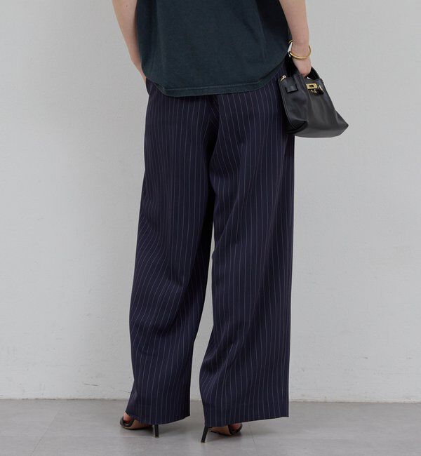  「【手洗い可】ストライプイージーパンツ」|チノ|