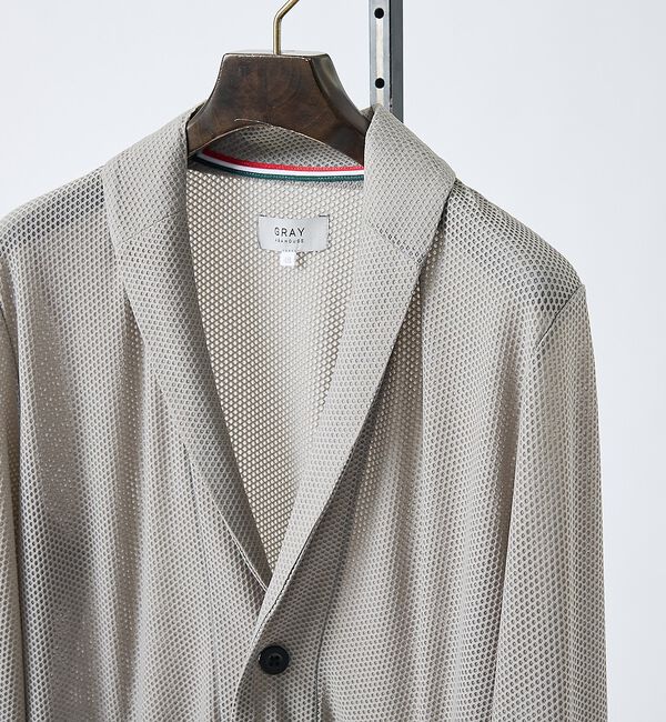 ABAHOUSE「【接触冷感】ハニカムメッシュ ショールブルゾン/ジャケット【予約】」|ブルゾン・スタジャン|