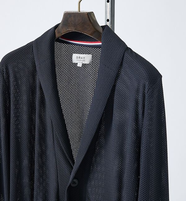 ABAHOUSE「【接触冷感】ハニカムメッシュ ショールブルゾン/ジャケット【予約】」|ブルゾン・スタジャン|