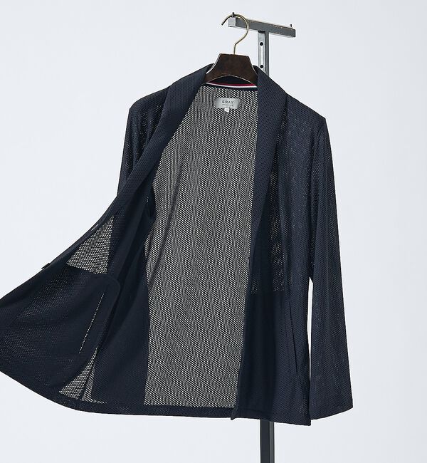 ABAHOUSE「【接触冷感】ハニカムメッシュ ショールブルゾン/ジャケット【予約】」|ブルゾン・スタジャン|