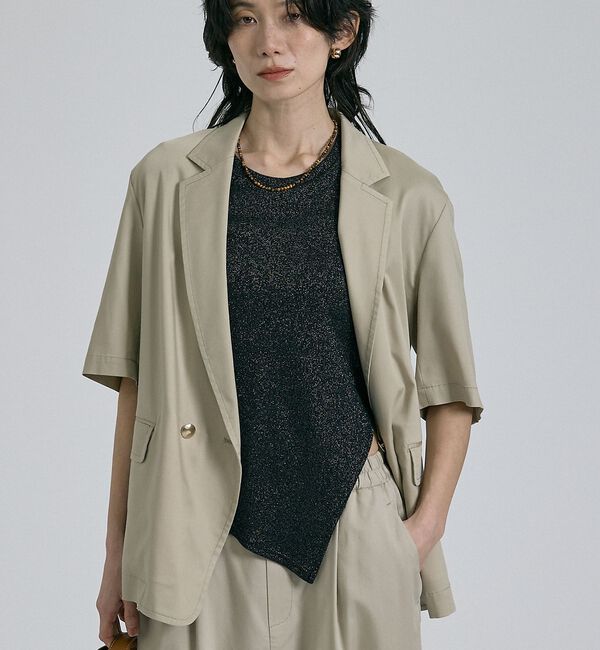 qualite「【接触冷感＆セットアップ対応】ライトデニムハーフスリーブジャケット」|その他|