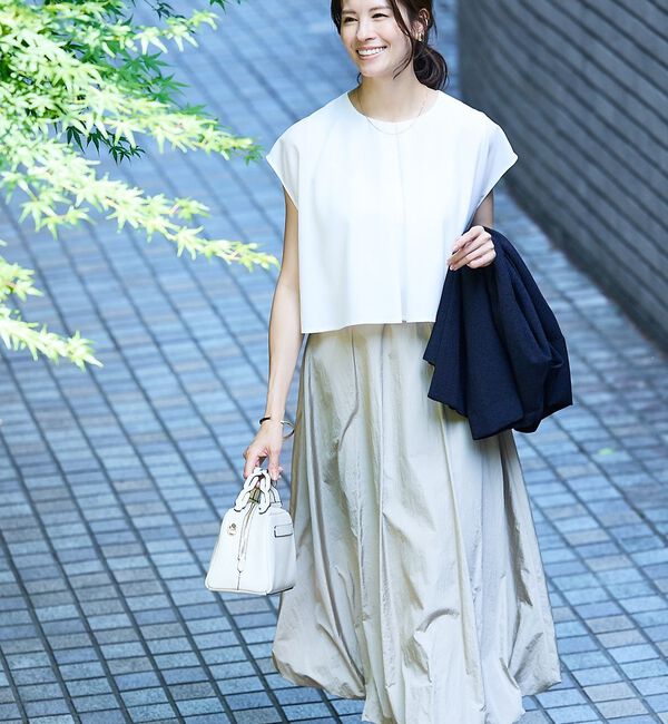 abahouse mavie「【エニデイカセット・サマー】ジョーゼットタックフレアーブラウス」|シャツ・ブラウス|