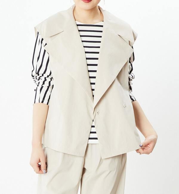  「予約受付2/28（月）まで！！【STELLA CIFFON】撥水素材ウエスト調整可能ジレ」|ベスト・ジレ|ライトベージュ