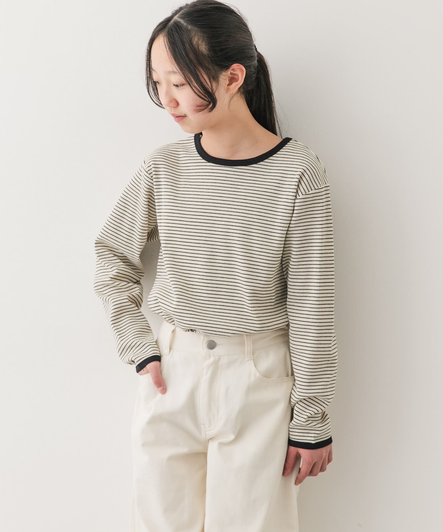 URBAN RESEARCH DOORS「『150サイズ』ワッフルパイピングロングスリーブTシャツ(KIDS)」|その他|