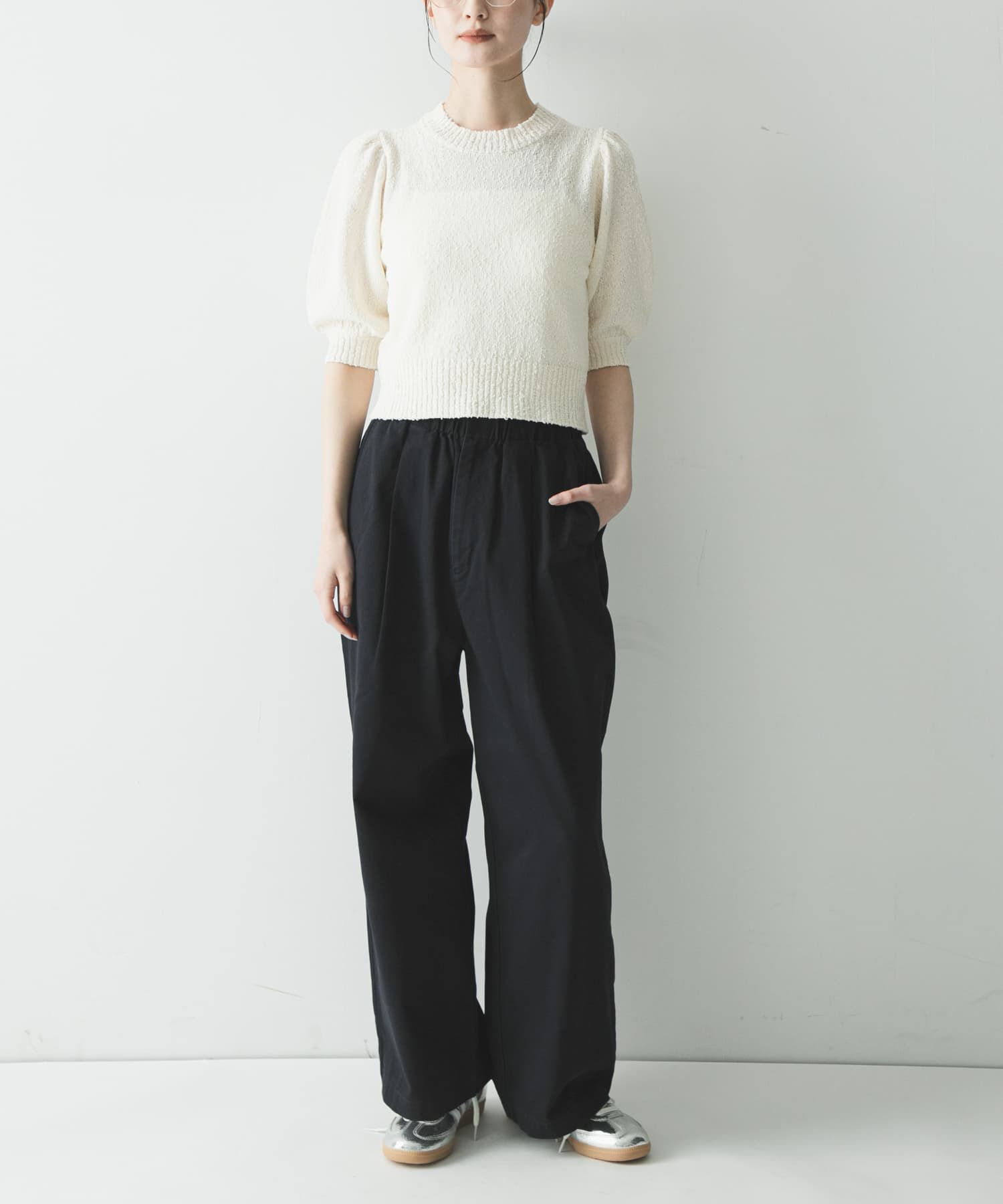 URBAN RESEARCH「ボリューム袖ショート丈ニット」|ニット・セーター|