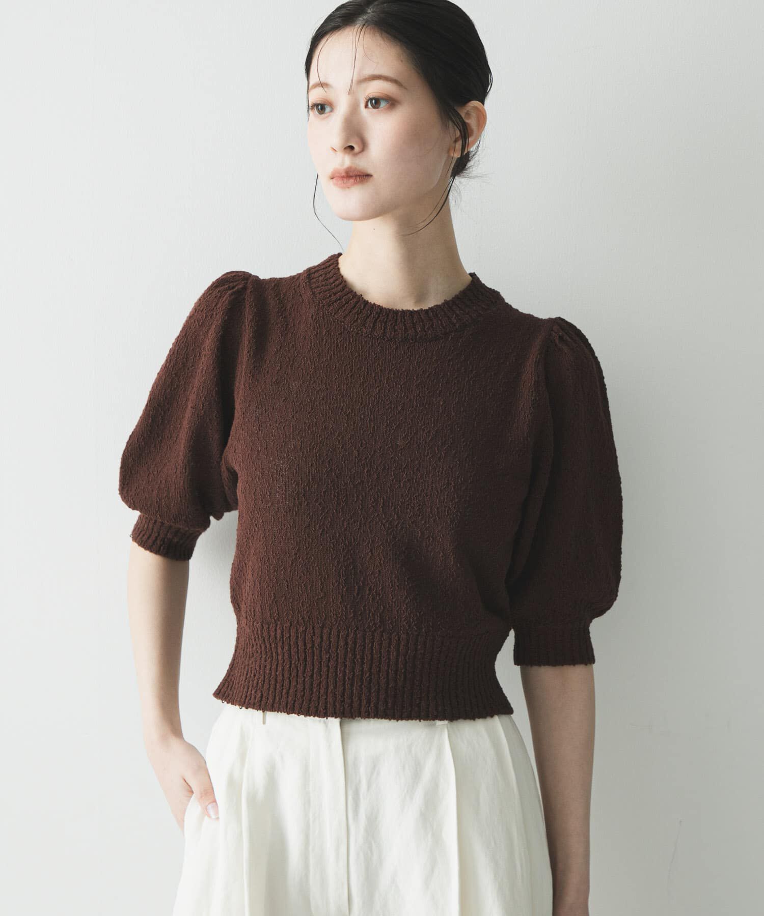 URBAN RESEARCH「ボリューム袖ショート丈ニット」|ニット・セーター|