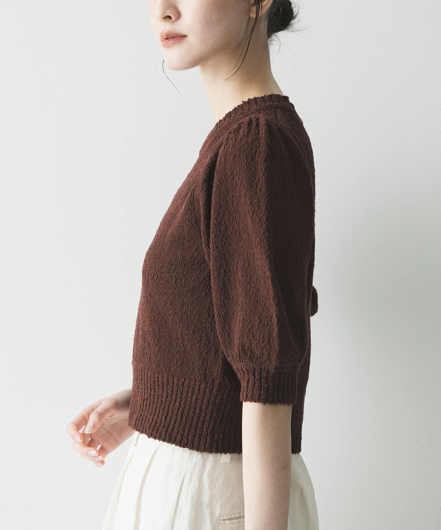 URBAN RESEARCH「ボリューム袖ショート丈ニット」|ニット・セーター|