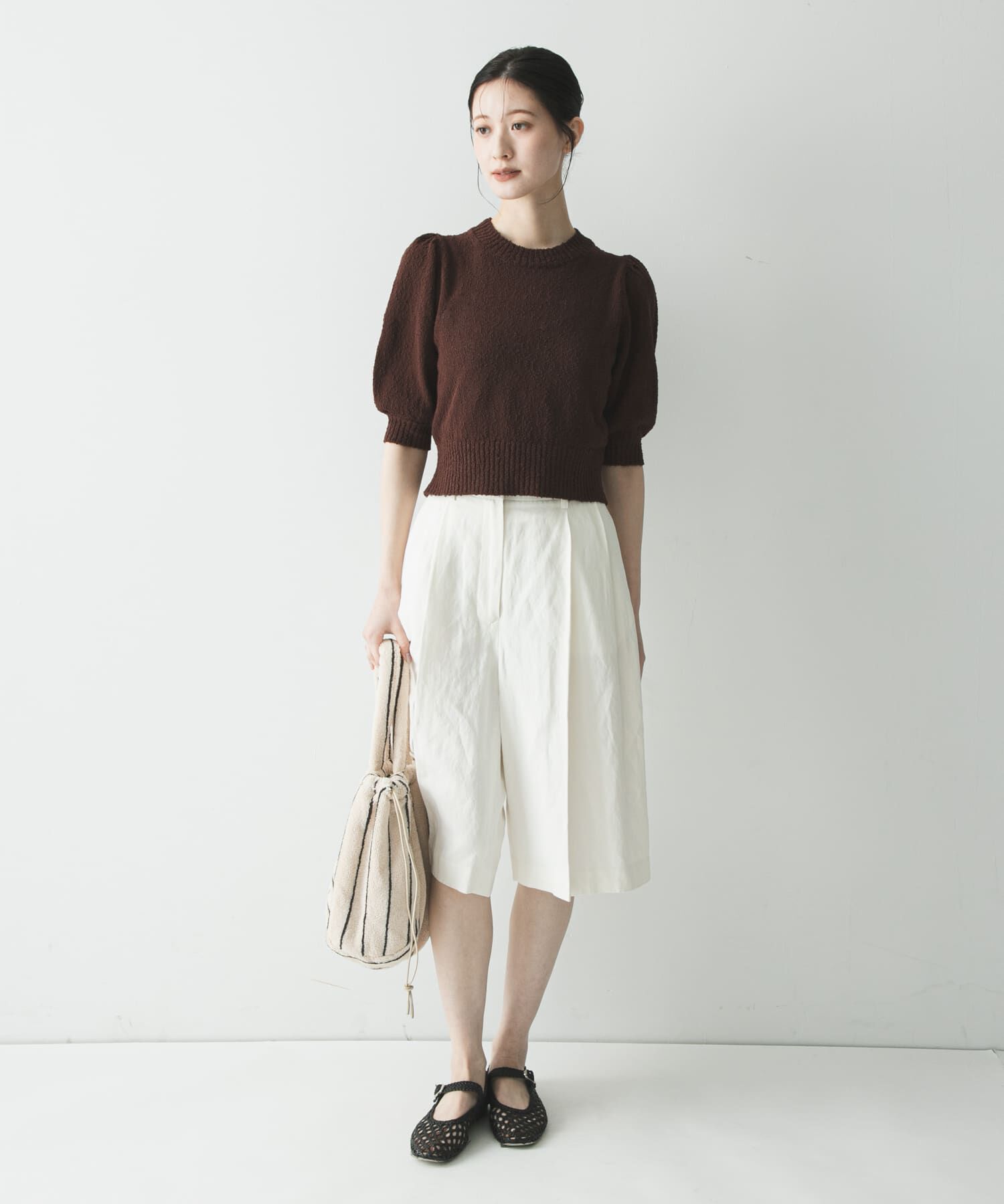 URBAN RESEARCH「ボリューム袖ショート丈ニット」|ニット・セーター|