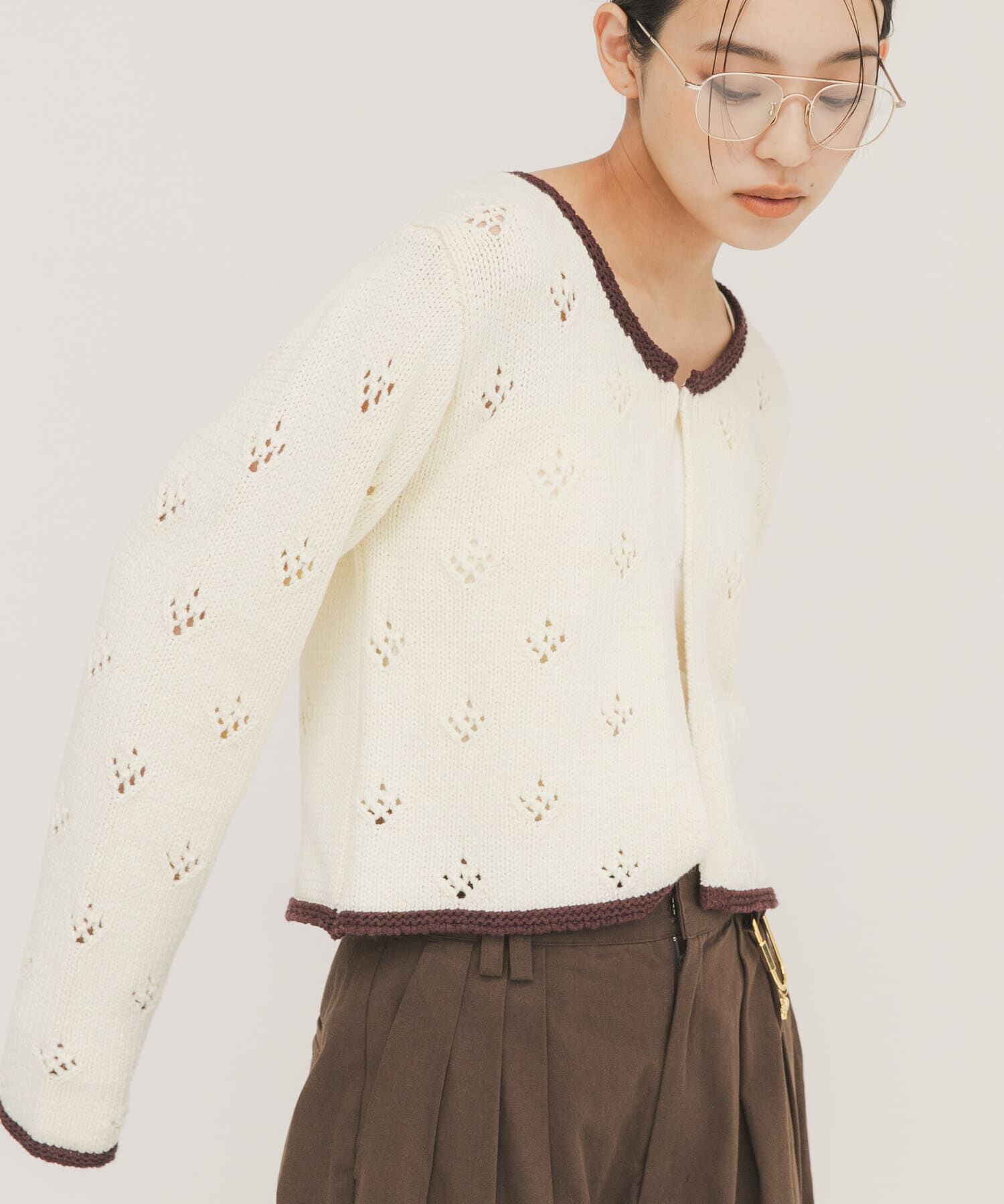  「アイレットコンパクトカーディガン」|カーディガン|