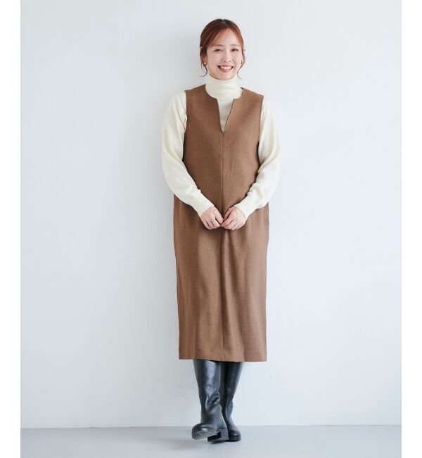  「カルゼキーネックジャンパースカート」|ジャンパースカート|