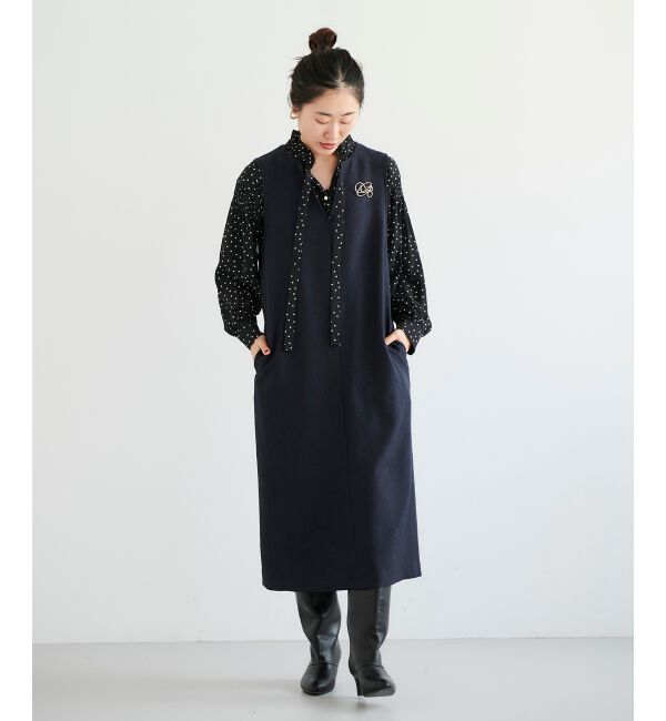  「カルゼキーネックジャンパースカート」|ジャンパースカート|