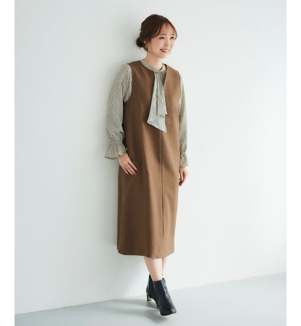  「カルゼキーネックジャンパースカート」|ジャンパースカート|