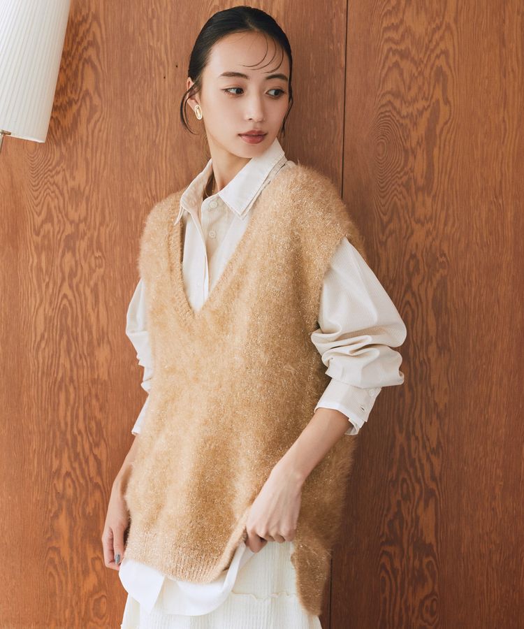 earth music&ecology「キャットライクヤーンニットベスト」|ベスト・ジレ|