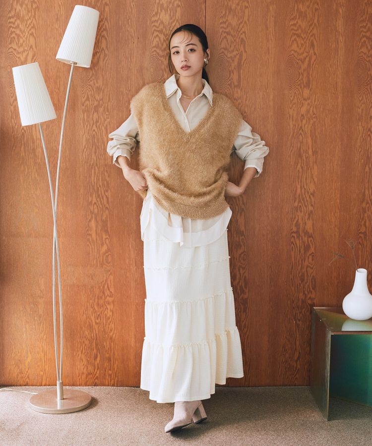 earth music&ecology「キャットライクヤーンニットベスト」|ベスト・ジレ|