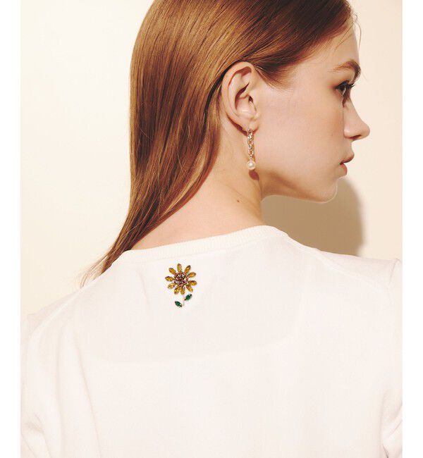 LOULOU WILLOUGHBY「 WEB 一部店舗限定【LOULOU WILLOUGHBY】サンフラワービジューカーディガン」|カーディガン|