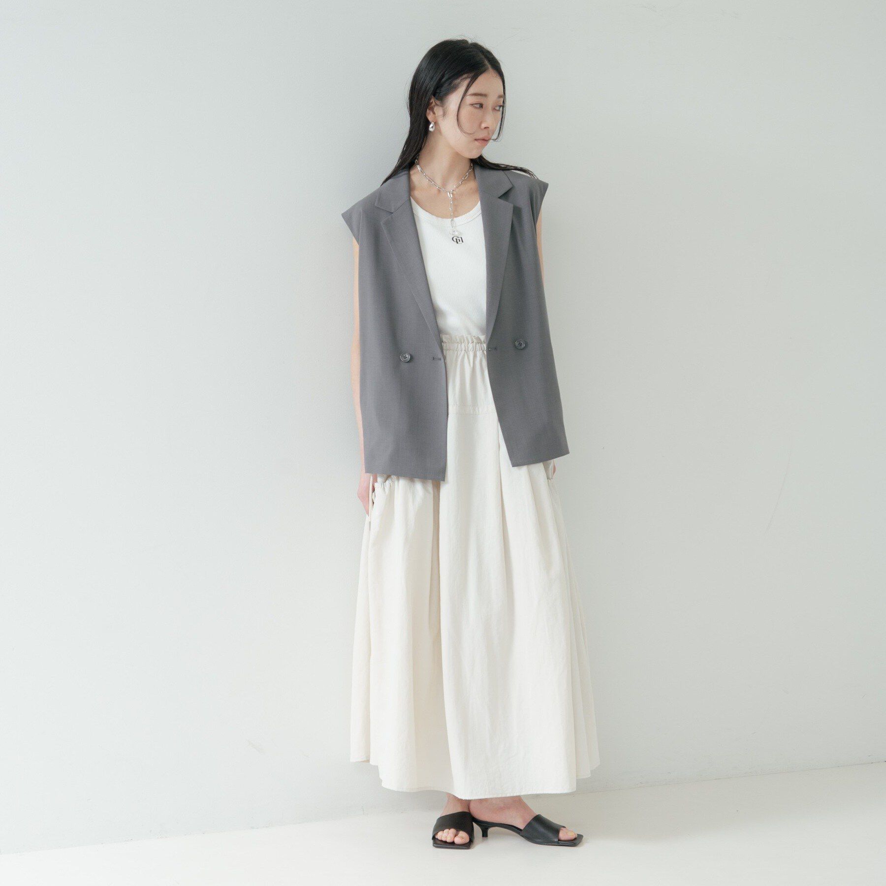 GALLEST「Comfy SET UP｜ベルテッドジレ【セットアップ対応／通勤／カセット服／接触冷感／UVカット】」|ベスト・ジレ|