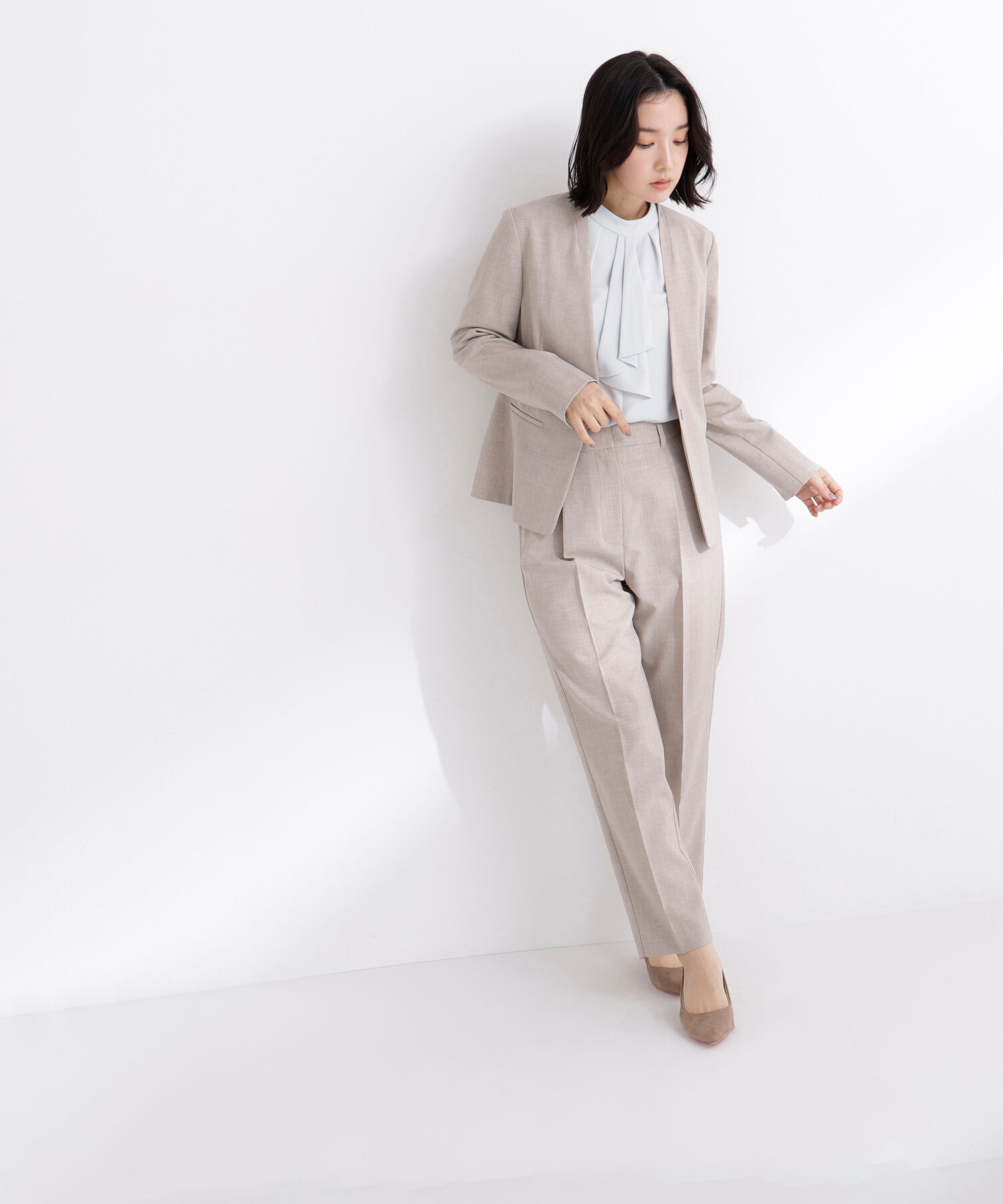  「リネンライク SETUP ノーカラージャケット」|その他|