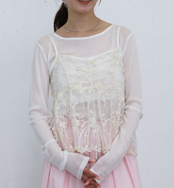 archives「刺?レースペプラムビスチェ&times;シアーカットＴＯＰＳ」|カーディガン|