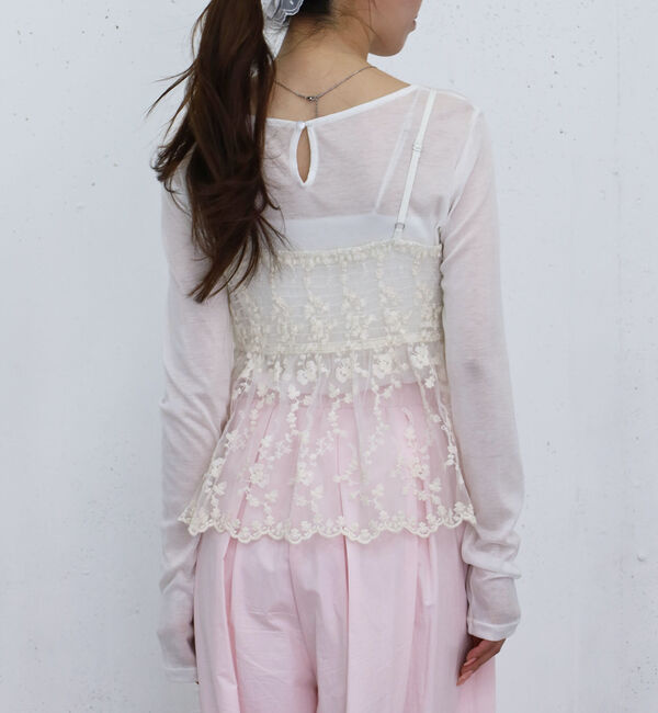 archives「刺?レースペプラムビスチェ&times;シアーカットＴＯＰＳ」|カーディガン|