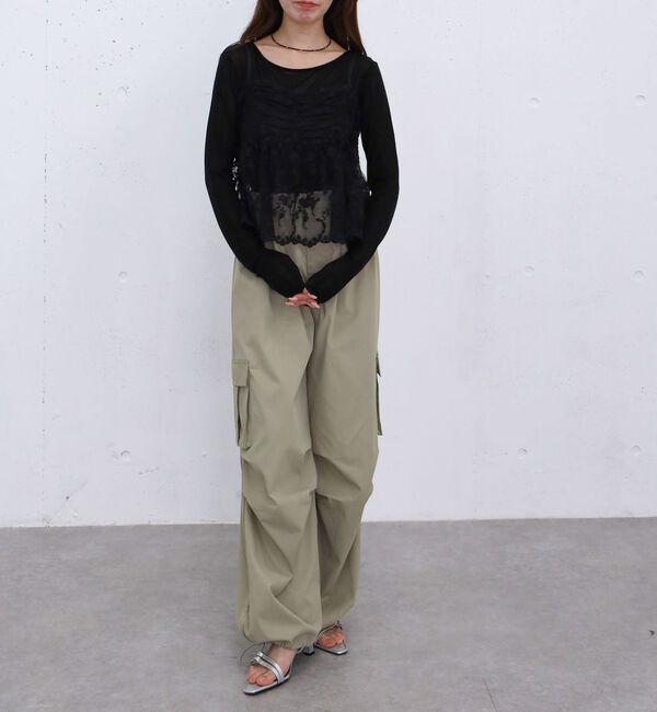 archives「刺?レースペプラムビスチェ&times;シアーカットＴＯＰＳ」|カーディガン|