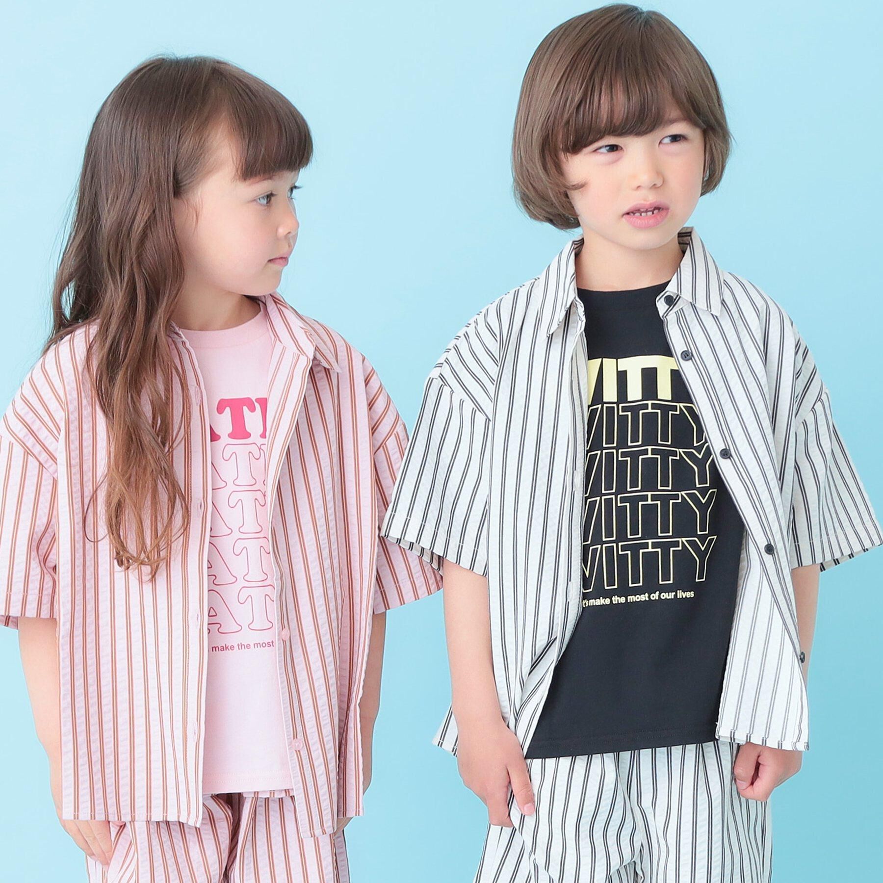 SHOO･LA･RUE「【セットアップ可能/親子リンク】サッカーストライプシャツ」|シャツ・ブラウス|