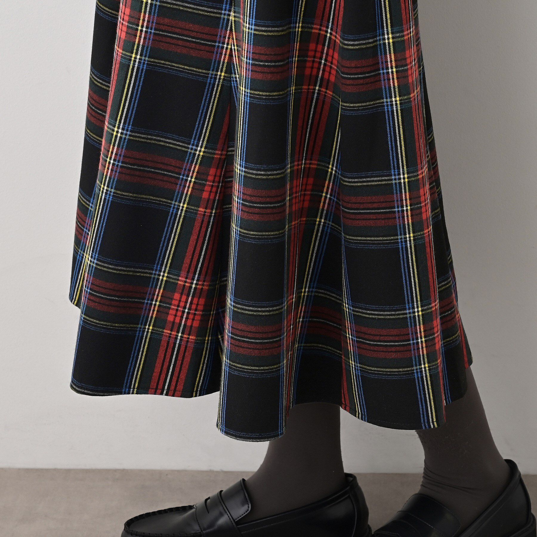 Dessin「【洗える】チェック柄起毛フレアスカート」|スカート|