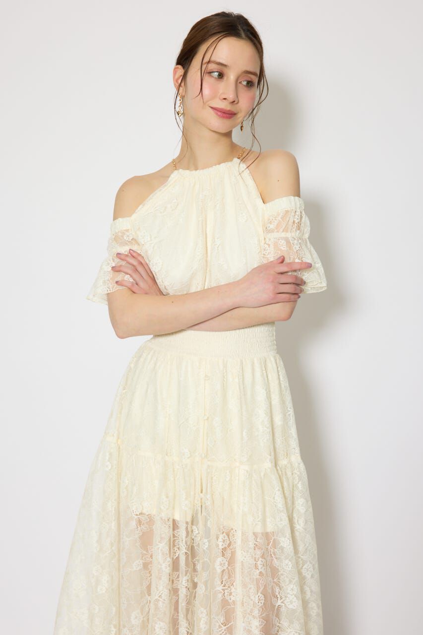 rienda「2WAYホルターネックレースロンパース」|ワンピース|