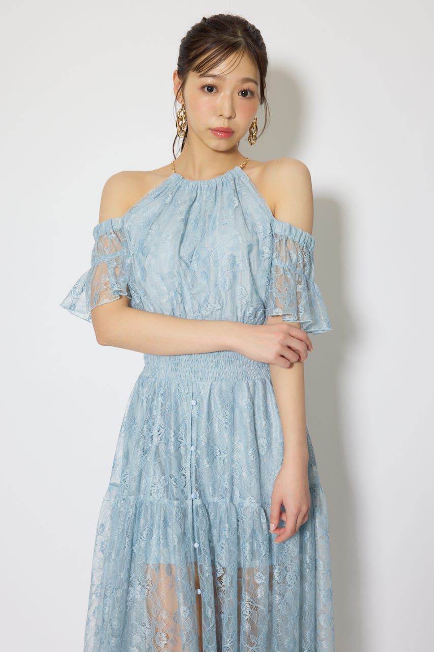 rienda「2WAYホルターネックレースロンパース」|ワンピース|