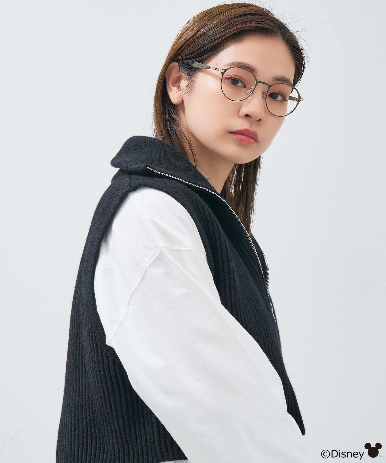  「Disney Collection created by Zoff &rdquo;PASTEL&rdquo; ミッキーマウス メガネ くすみパステルカラー ﾚﾝｽﾞ交換券付」|メガネ|オリーブ