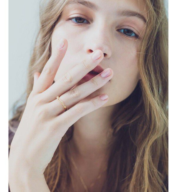 ete「K18YG レイヤード ブラウンダイヤモンド リング」|リング|