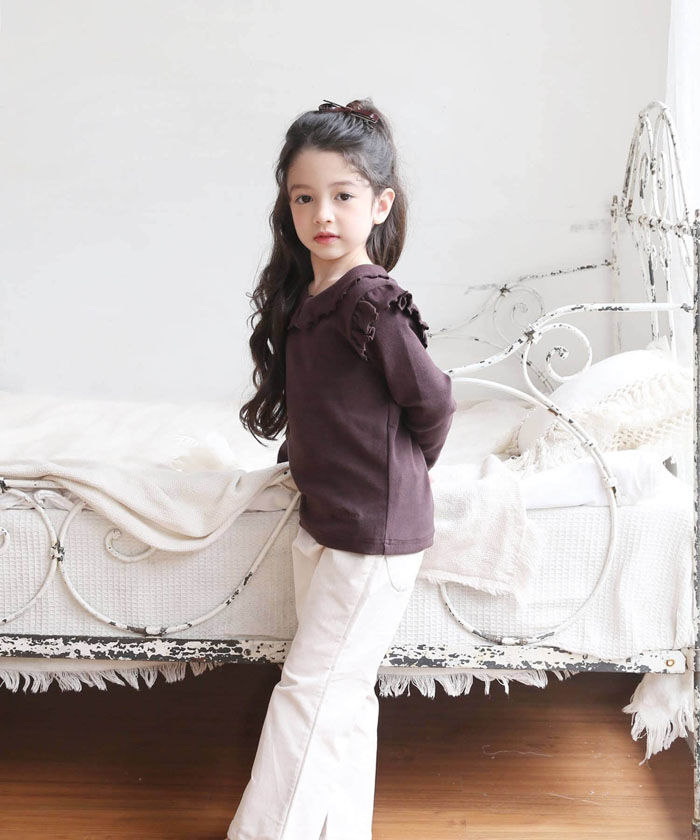 BACKYARD FAMILY「襟付き カットソー 長袖 キッズ 通販 トップス Tシャツ 女の子 襟あり フリル 子供 こども」|その他|