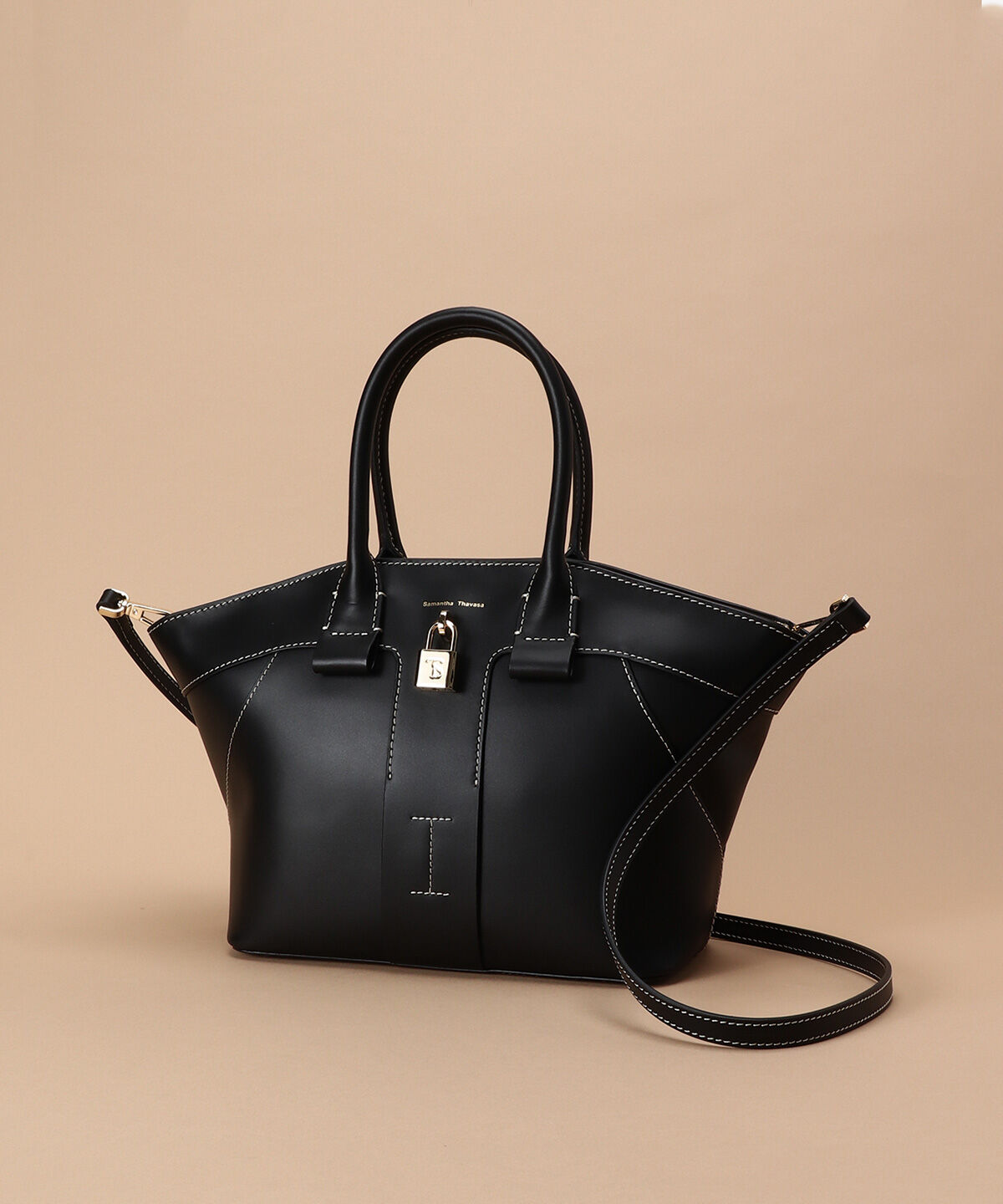 Samantha Thavasa「ステッチデザイン レザーハンドバッグ」|ハンドバッグ|