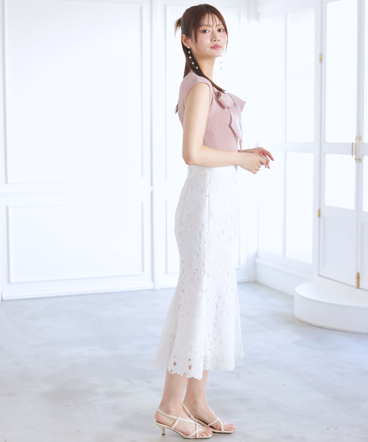 アンドクチュール「スカラレースマーメイドスカート」|フレア|