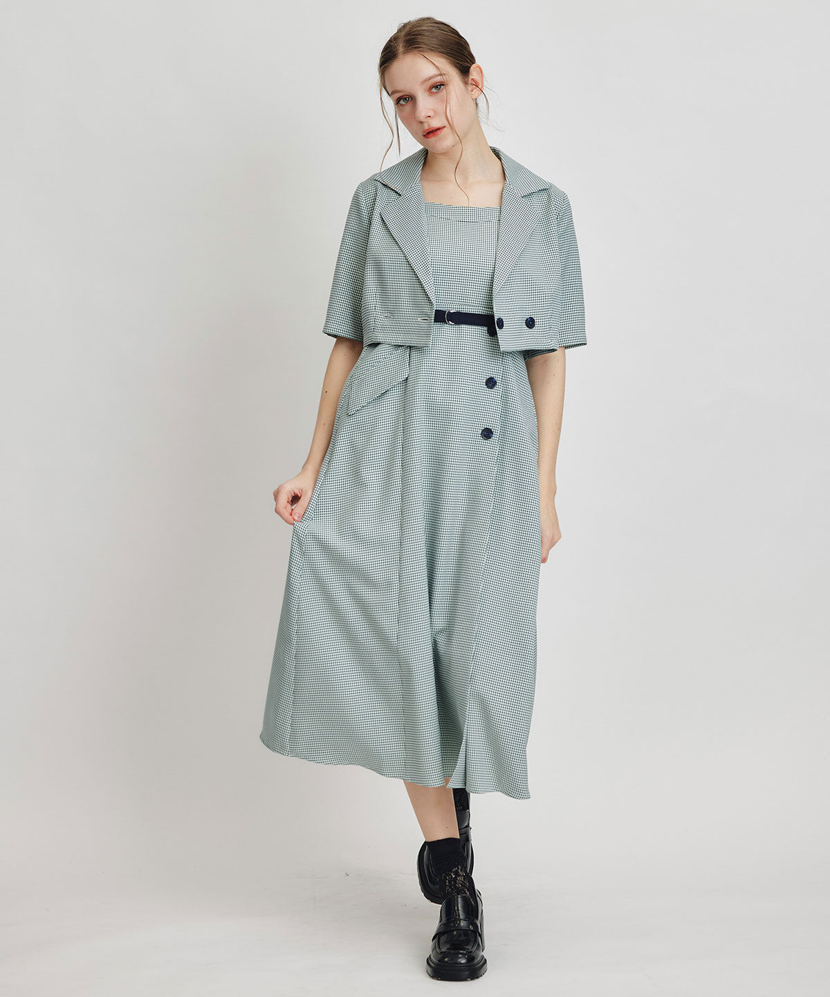 REDYAZEL「ﾁｪｯｸｼｮｰﾄｼﾞｬｹｯﾄxｱｸｾﾝﾄﾍﾞﾙﾄﾌﾚｱﾛﾝｸﾞﾜﾝﾋ」|ワンピース|