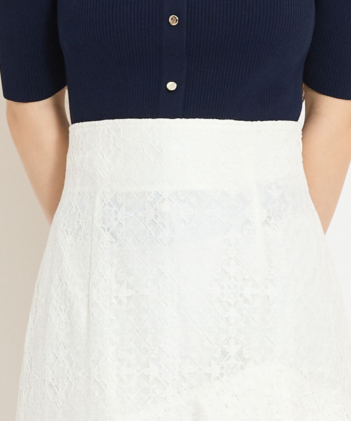 WILLSELECTION「アシメティアードレーススカート」|フレア|