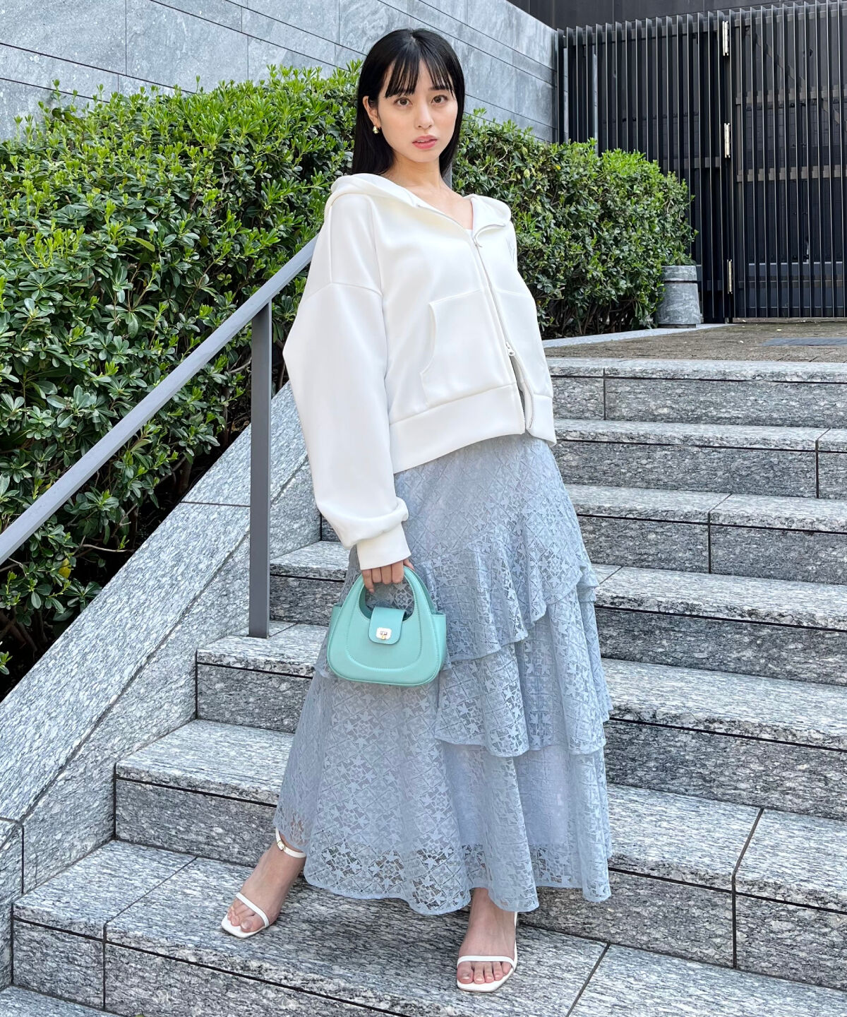 WILLSELECTION「アシメティアードレーススカート」|フレア|