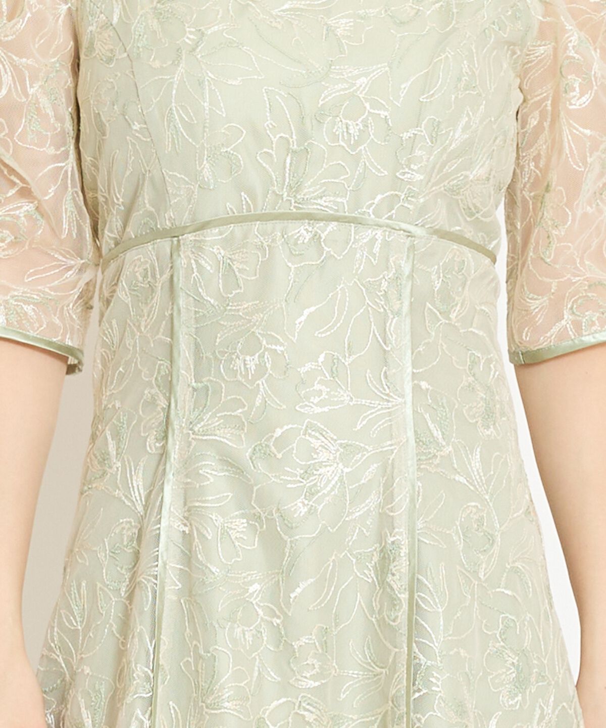 WILLSELECTION「パイピングライン刺繍ワンピース」|ドレス|