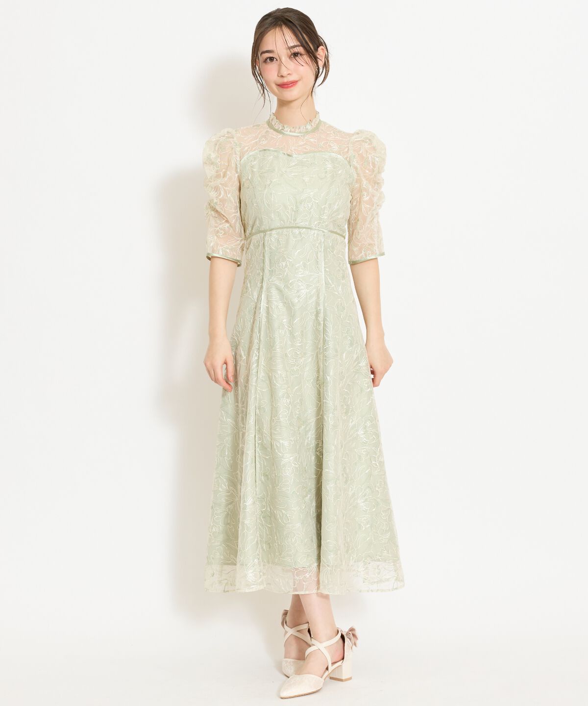 WILLSELECTION「パイピングライン刺繍ワンピース」|ドレス|